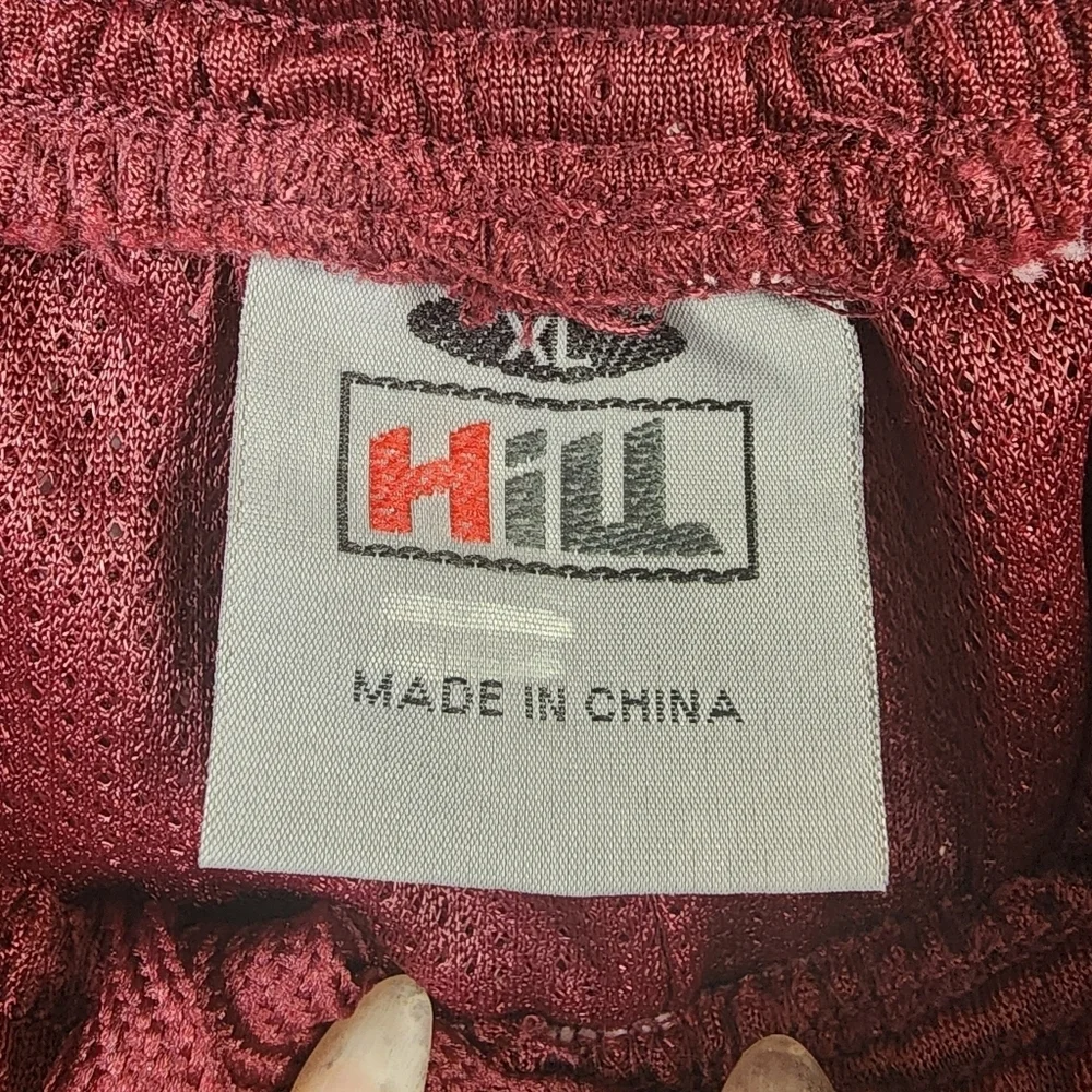 Burgundy Mesh Basketball Shorts Athletic Gym Drawstring Size XL - Picture 3 of 10